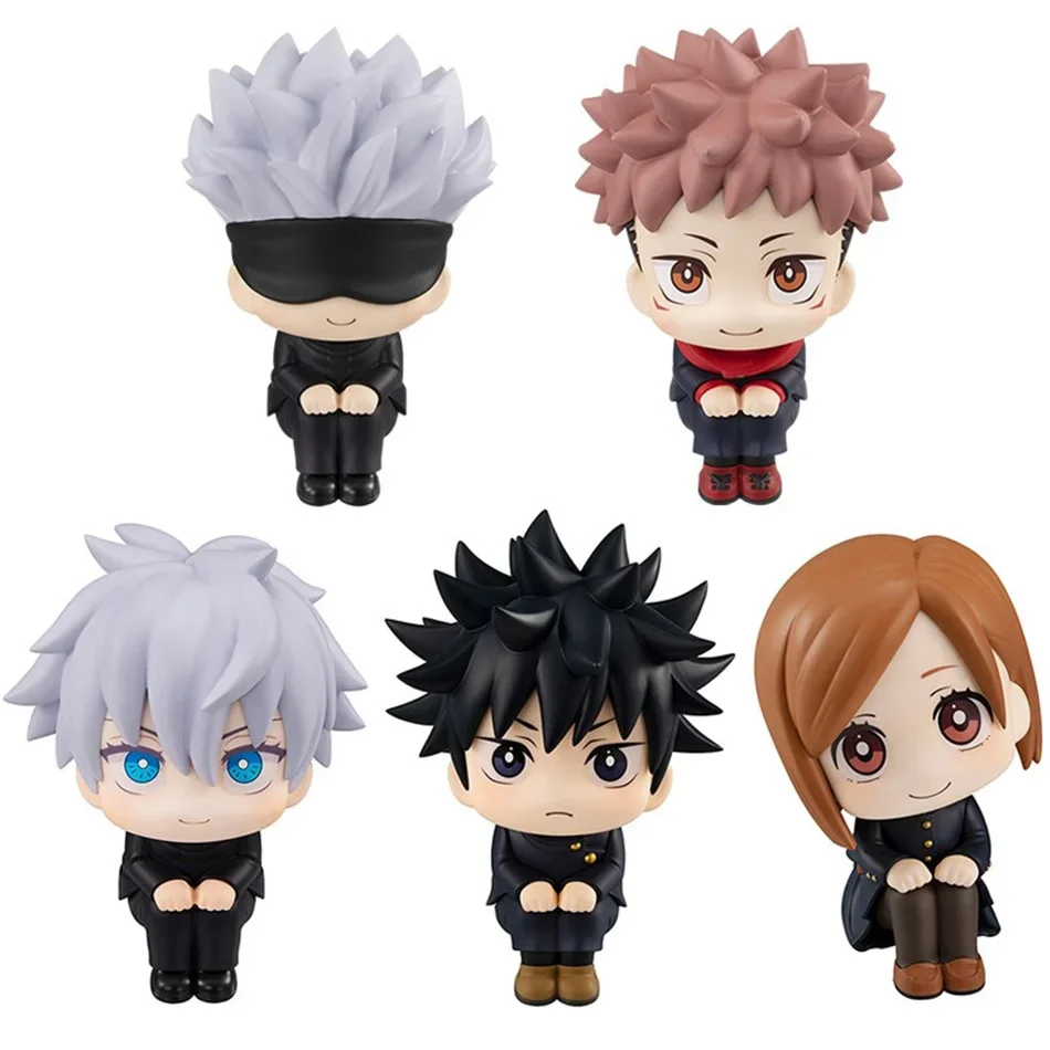 10 cm Jujutsu Kaisen Q-Sitzende Anime-Figur, PVC-Modell, Yuji Gojo Megumi Nobara Figur, Auto-Desktop-Dekoration, Geschenk für Anime-Liebhaber