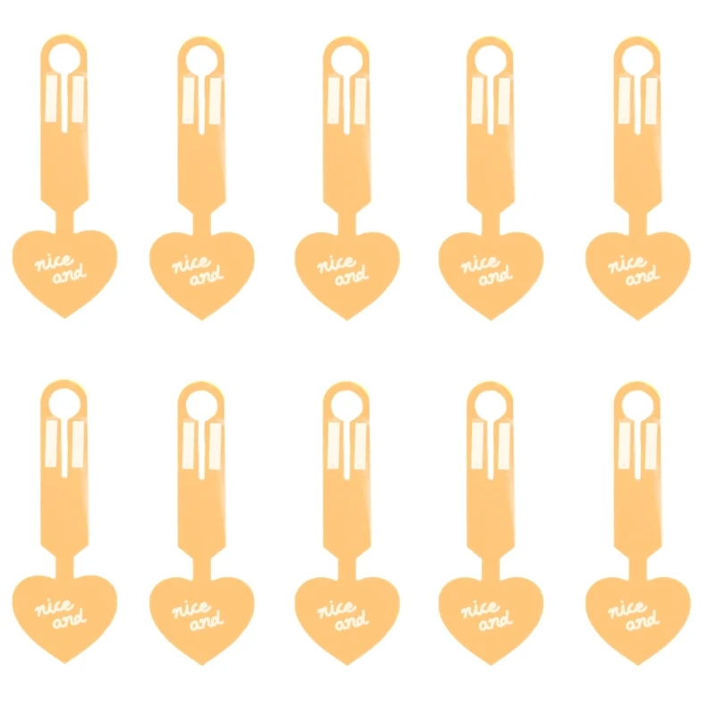 10PCS Luggage Labels Fluorescent Color Heart Baggage Identifiers Lightweighted And Personalizing Information