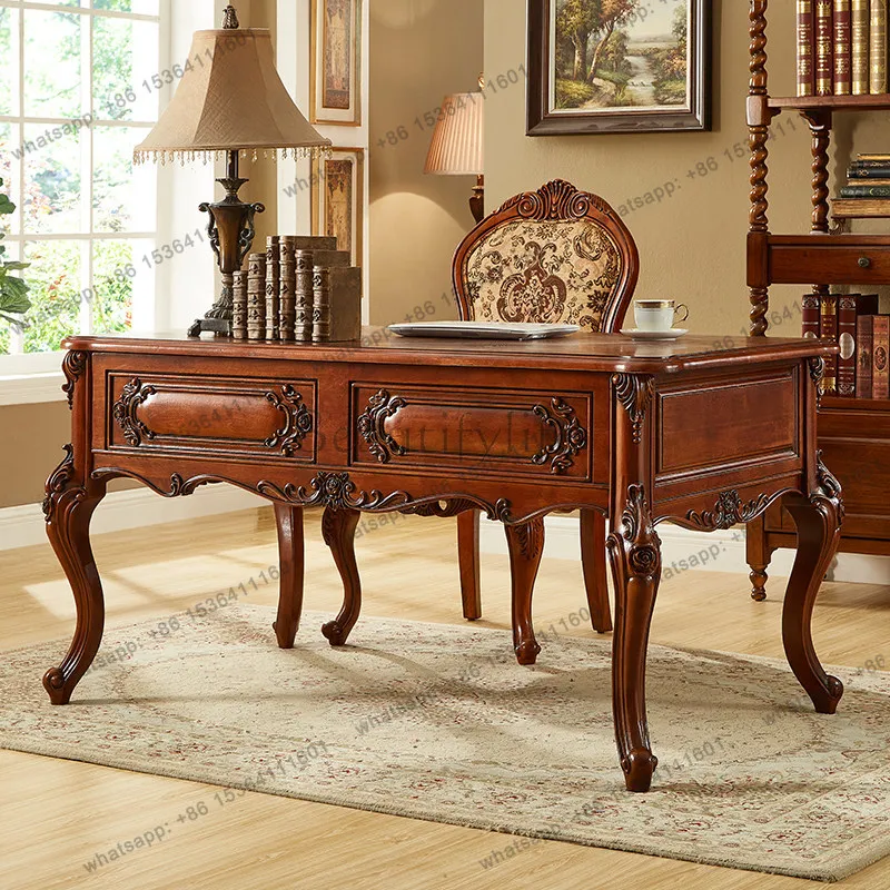 

American country desk retro home writing desk European solid wood desk