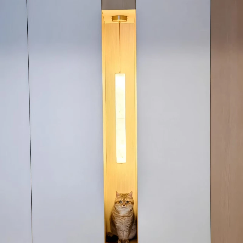 Nordic Imitation Marble Minimalist Small Tubular Suspension Lamp Suitable for Bedside Lighting Bar Counter Pendant Lamp