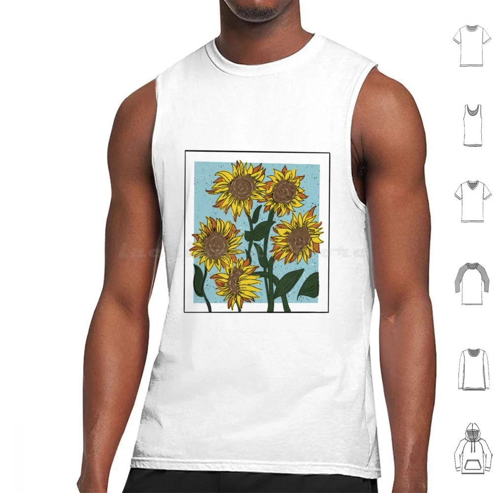 Sunflower Shirt Tank Tops Vest Sleeveless Bleachers Jack Antonoff Sunflower