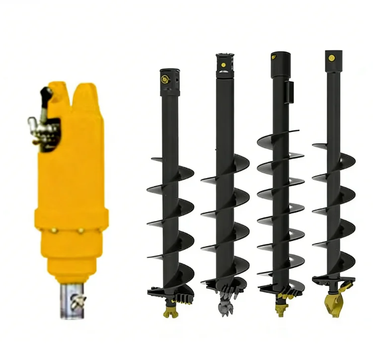 Auger Drill Bits & Drill Pipe, Square Round Drive, Wear Resistant, For Soft Rock Earth Drilling