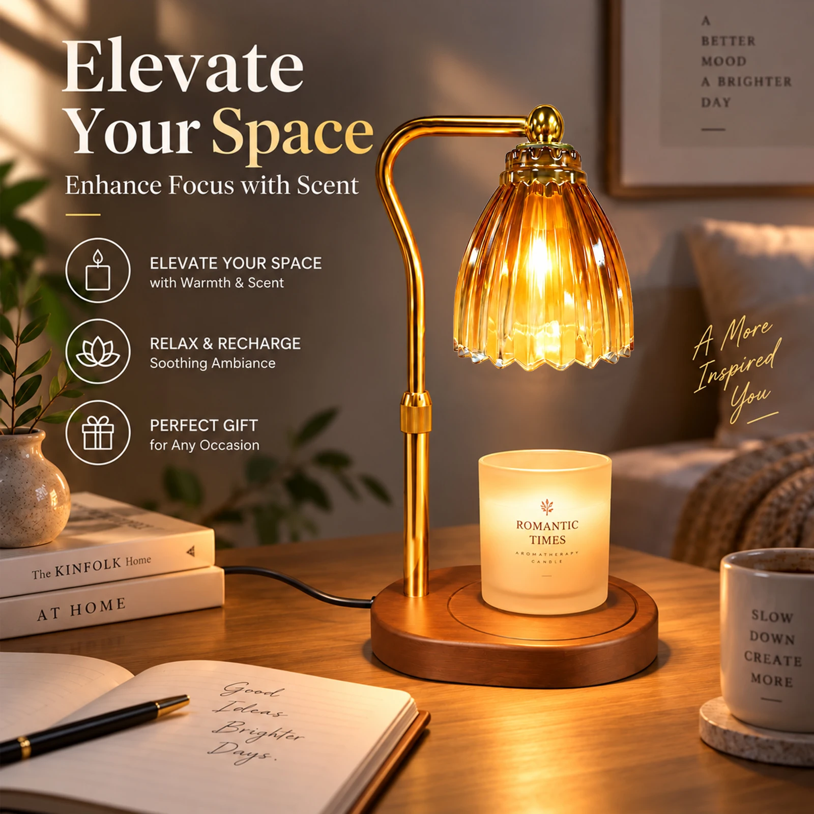 50W glazen kaarsenwarmer met t - Home Office Lamp recensie en prijs