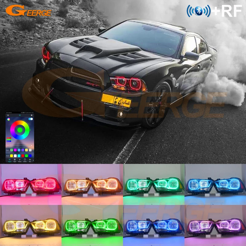 

Для Dodge Charger 2011 2012 2013 2014 Bluetooth App RF дистанционное управление ультра яркий многоцветный RGB Led Angel Eyes Halo Rings Kit