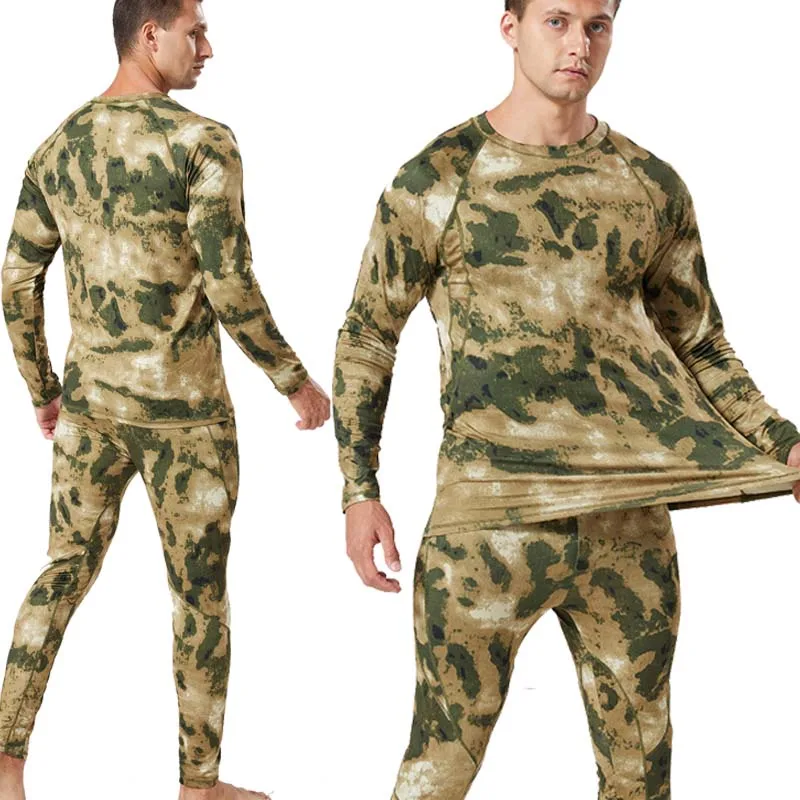 

Tight Tactical Winter Thermal Underwear Men Sportswear Breathable Training Cycling Thermo Long Johns Elasticity Fitness Set