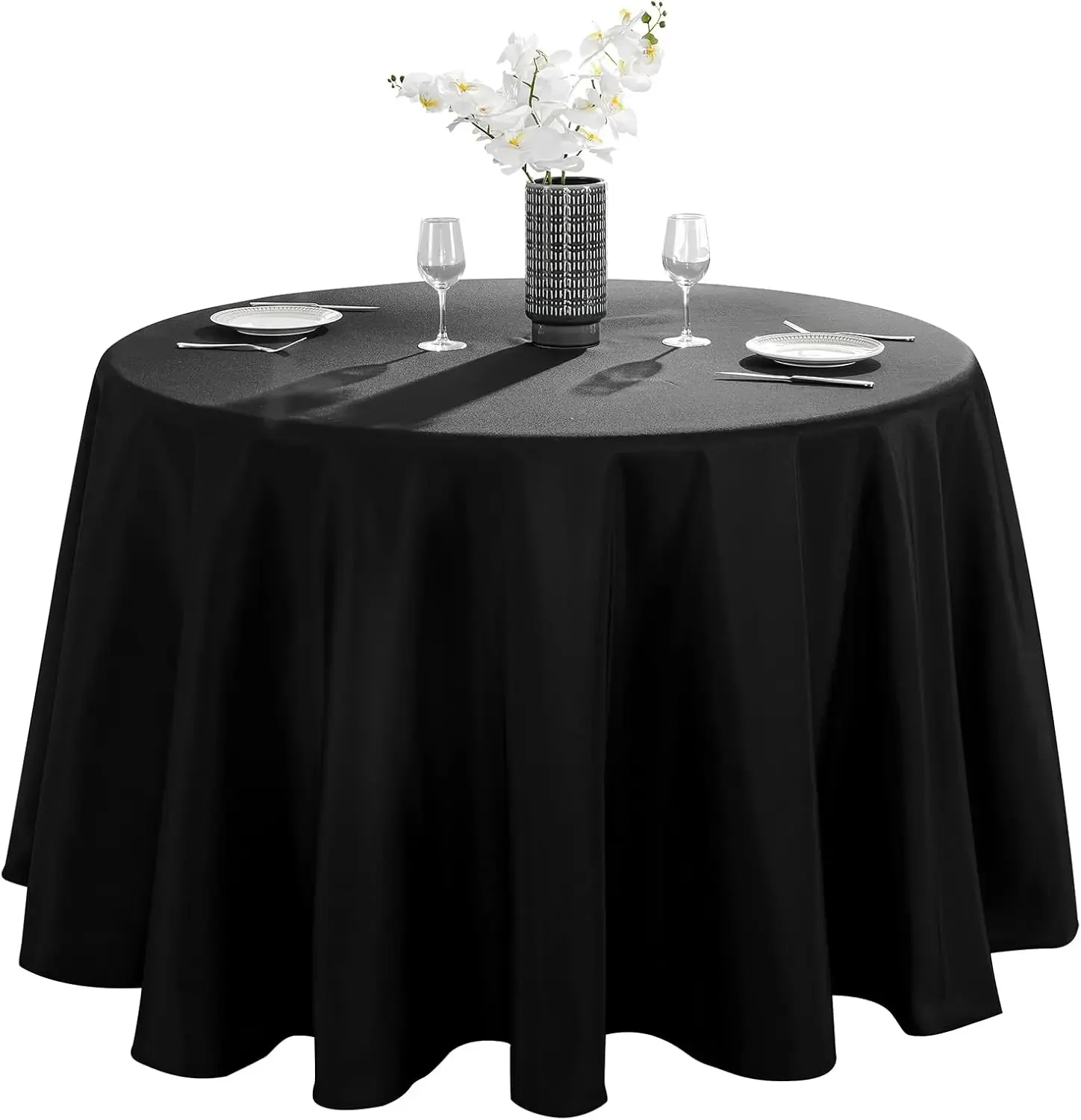 Round Tablecloth 132inch 10pack Polyester Table Cloth, Stain Wrinkle Resistant Polyester Dining Table Cover for Dinning Party