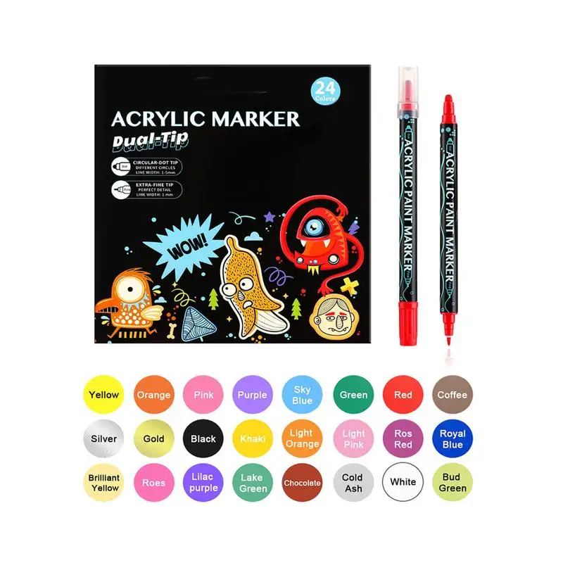 

Acrylic Paint Markers Washable Paint For Clothes Crafts Pen Paint Pens For Rock Painting Vibrant Colors Waterproof For Art