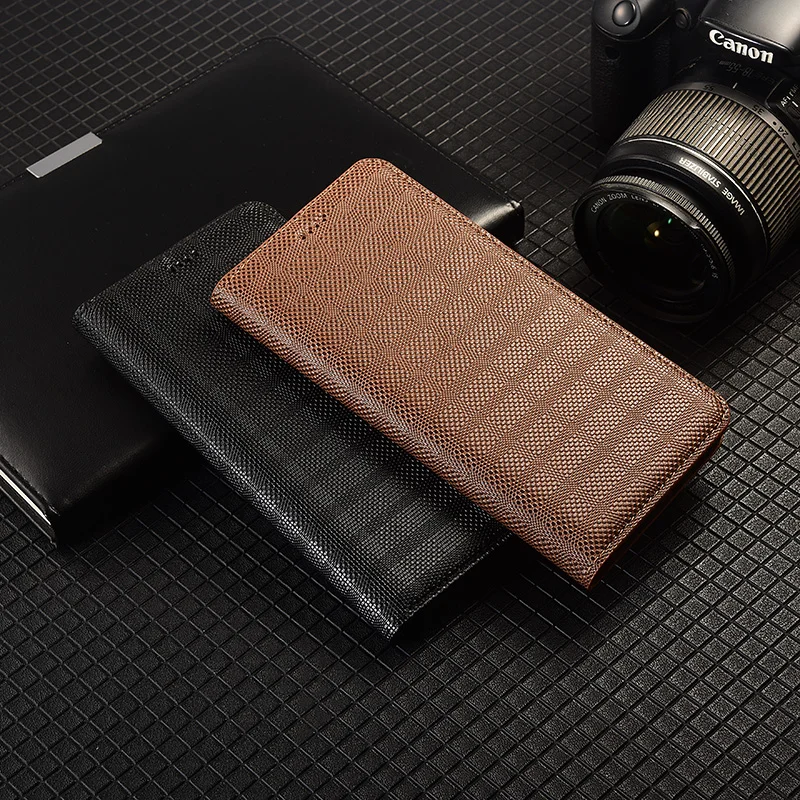 

Чехол-книжка из натуральной кожи с перекрестной сеткой для Infinix Hot 20 20i 30 30i 40 40i 50 50i 60 60i Pro Plus Play NFC, чехлы для карт