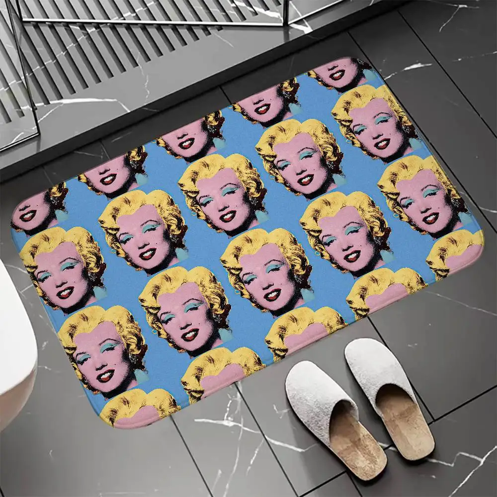 

A-Andy Warhol Floor Mat Entrance Doormat Bath Mats Non-slip Mat Carpets Carpet Entrance of House Custom Kitchen