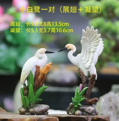

2pcs Resin Sculpture Simulation Bird Decor For Home Garden Bonsai Mini Landscape Decoration Chinese Statue Outdoor