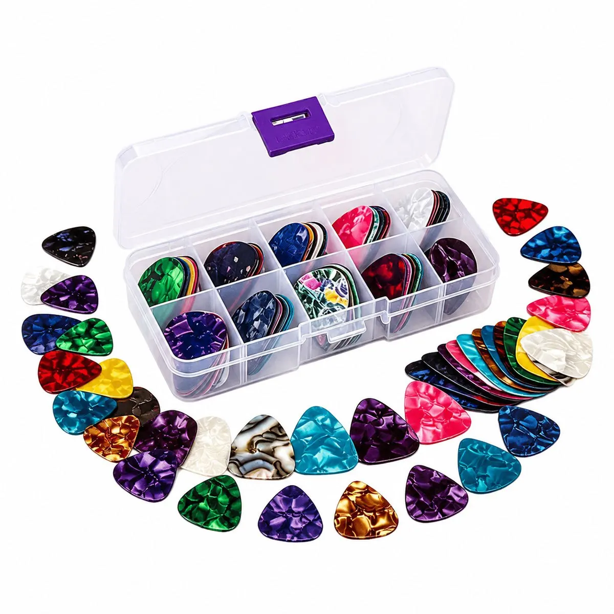40Pcs Packed 0.46mm Thickness ABS Guitar Plectrums With Random Printed Patterns, Universal Picks For Acoustic Guitar, ZSY