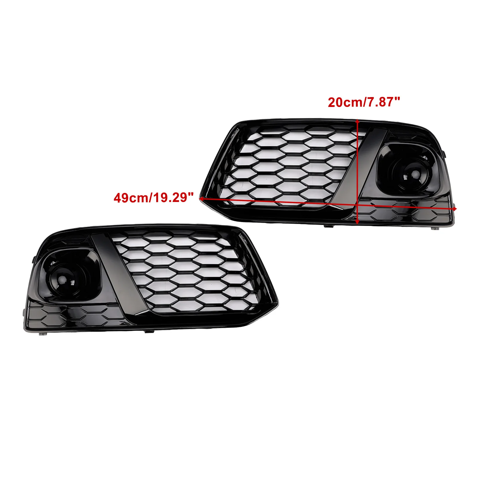 Artudatech Black Front Honeycomb Fog Lamp Grille Grill Cover Fit for Audi Q5 SQ5 2018 2019