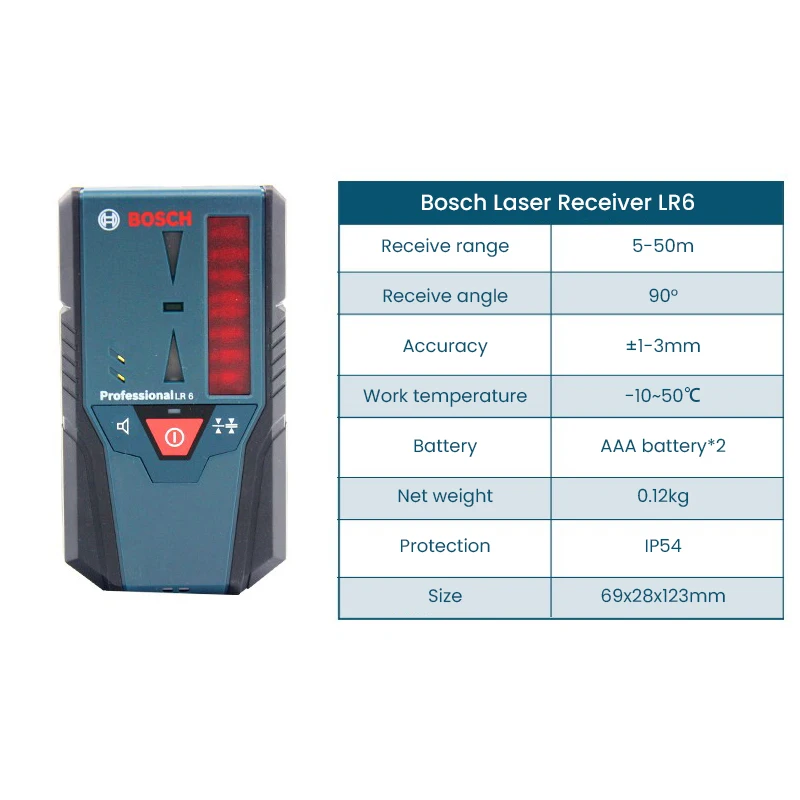 Il ricevitore Laser a linea rossa Bosch LR6 corrisponde allo strumento di misurazione Laser professionale GLL5-50X GLL3-80 strumento di livellamento