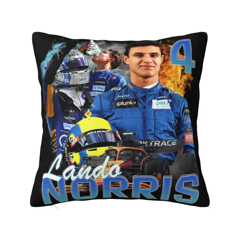 

Custom Lando Motorcycle LN4 Collage Cushion Covers 45x45cm Soft Norris 4 Number Throw Pillow Case for Sofa Car Square Pillowcase