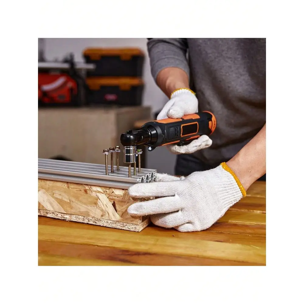 

8 Cordless Electric Ratchet Wrench Set 12V 33 FtLbs Power Ratchet Tool Kit 45Min Fast Charge 2Pack 2.0Ah Battery BuiltIn LED Li