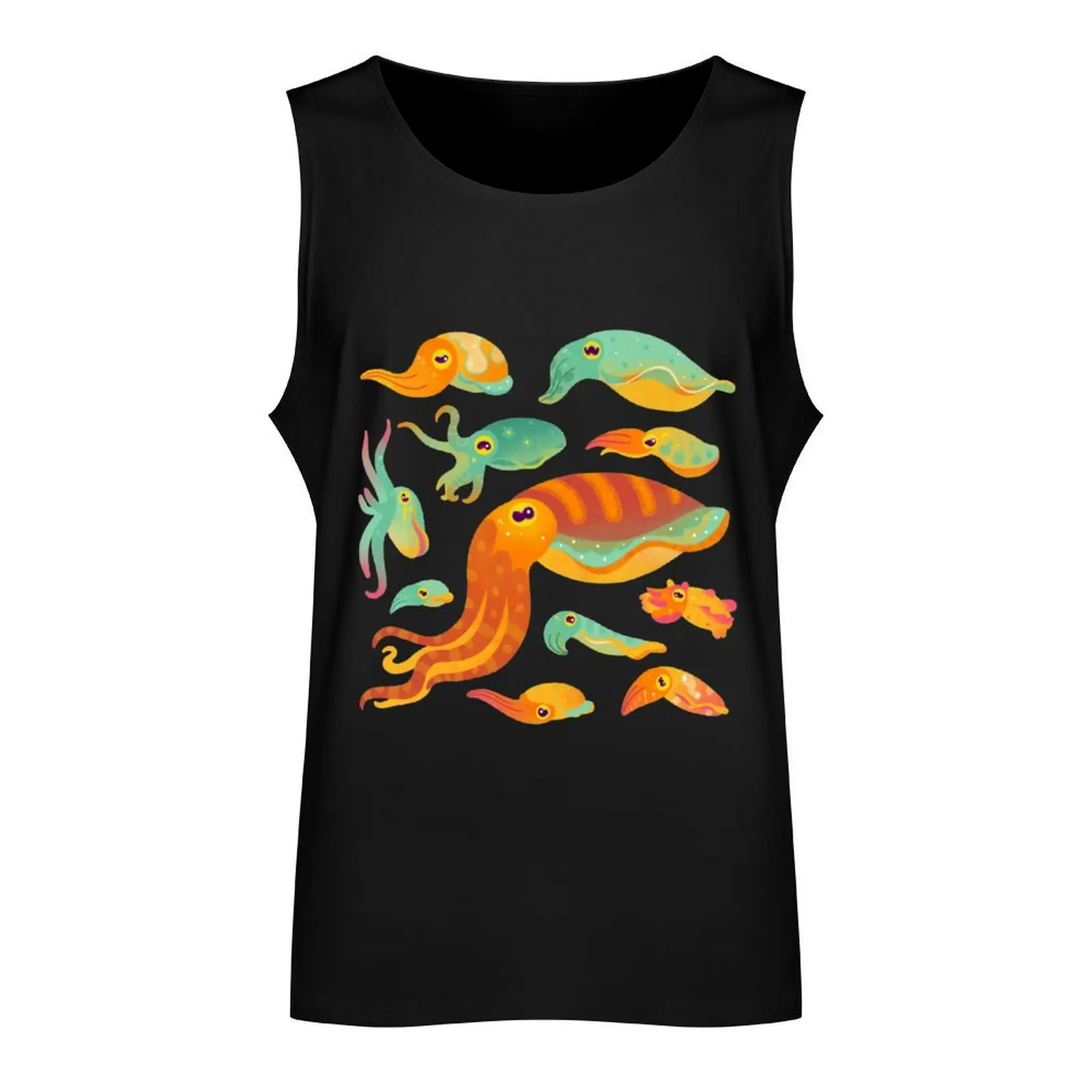 Cuttlefish - dark Tank Top Vest for boy anime t-shirts bodybuilding men clothes