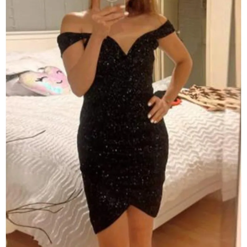 브이넥 원숄더 드레스, 패션 하이엔드 셀럽 파티, 핫걸 힙허깅 스커트