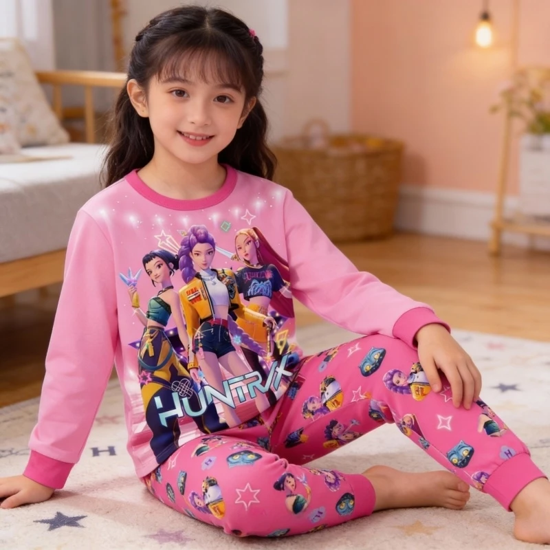 Пижамный комплект KPop Demon Hunters, аниме Rumi Mira Zoey, одежда для косплея для девочек, штаны с длинными рукавами, детская игрушечная одежда, подарок на день рождения