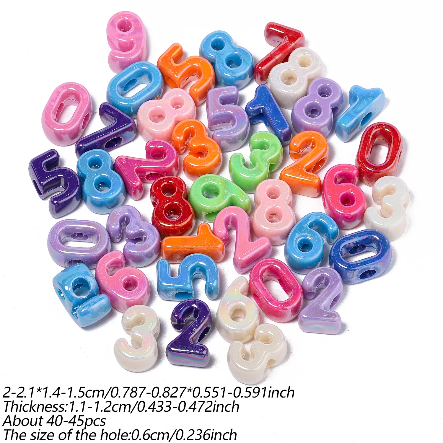100g Farbige Acryl-Abstandshalterperlen mit großen Löchern für DIY-Schmuckherstellung, Armbänder, Ohrringe, Halsketten, Schlüsselanhänger-Materialien – Detail 6