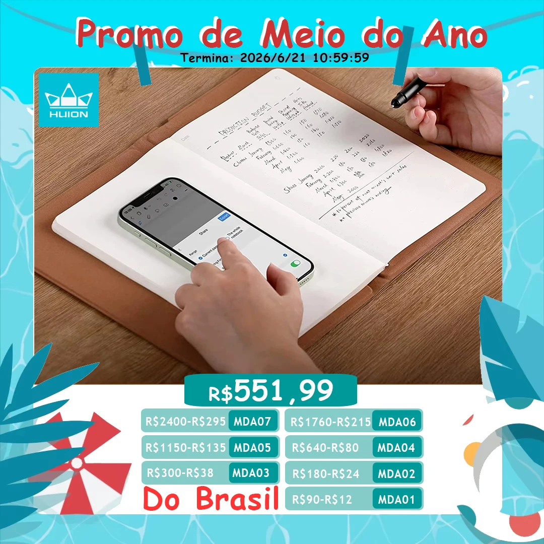 Huion note notebook inteligente sem fio gráficos tablet 50 páginas a5 bloco de notas eletrônico almofada de escrita suporte ios ipados dispositivo android