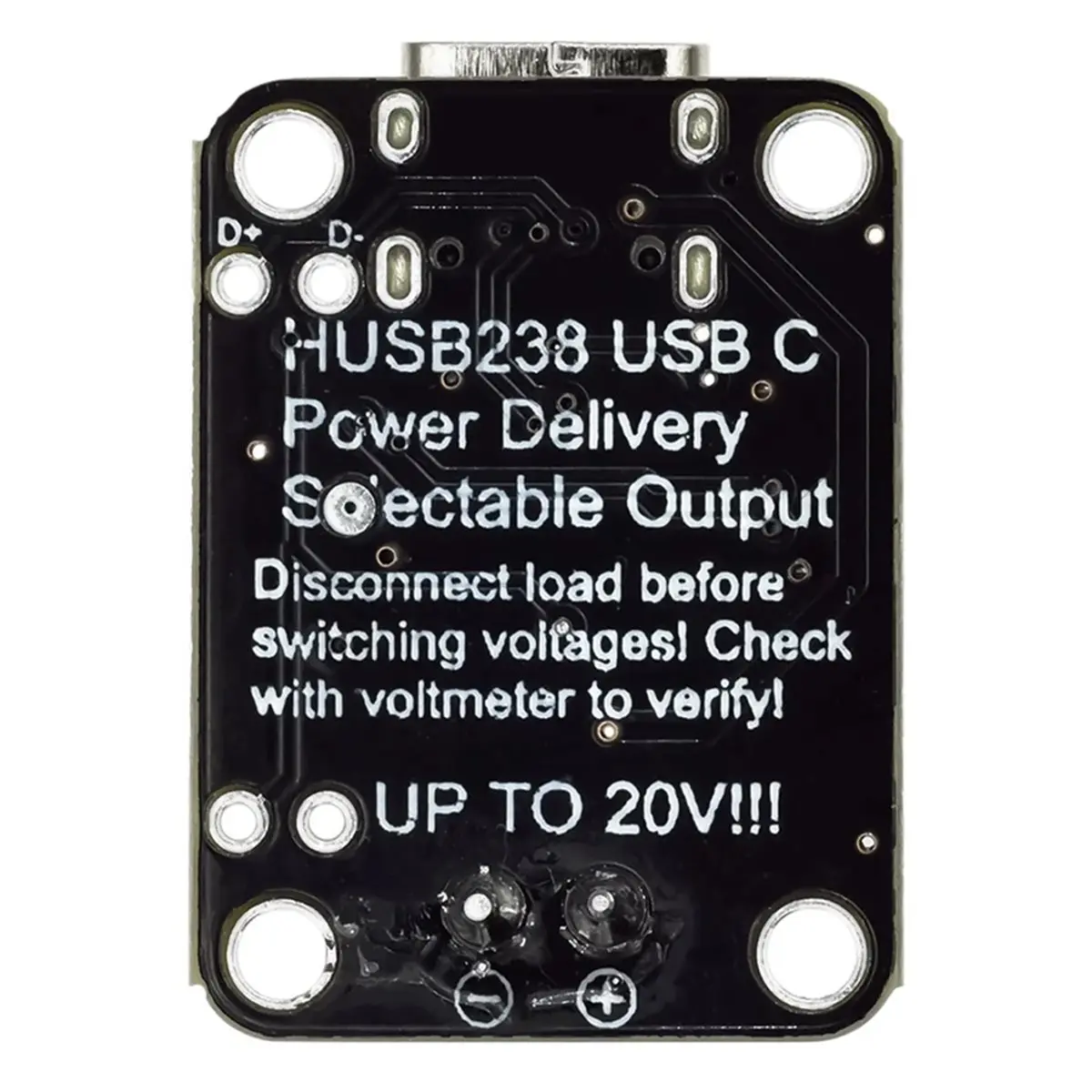 Module PD HUSB238 version 5991 avec interrupteur DIP - Compatible STEMMA QT/Qwiic, alimentation USB-C, tension réglable