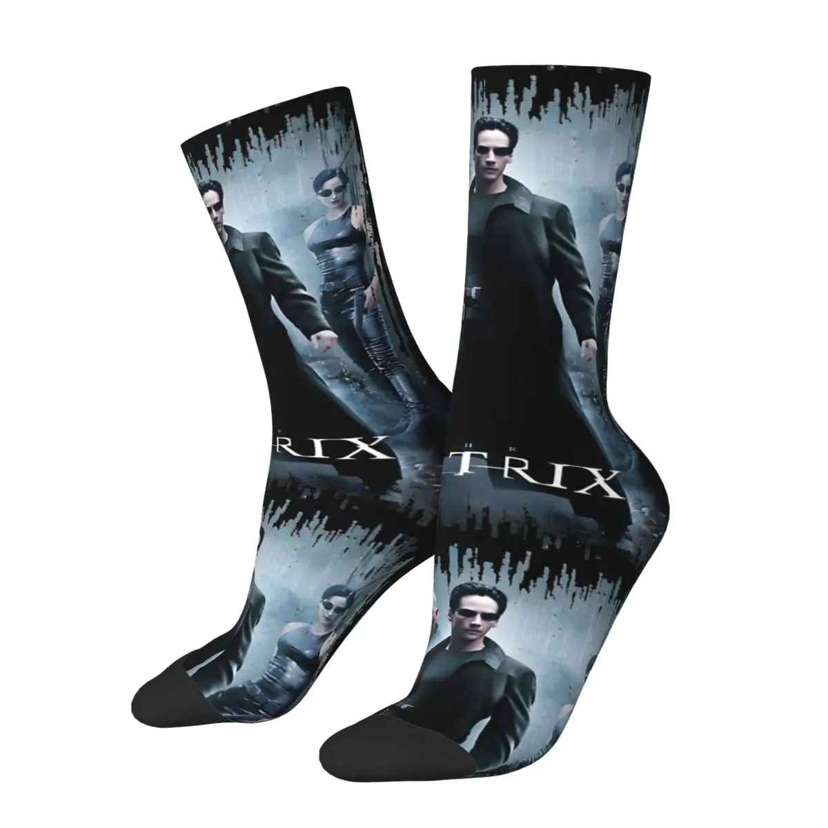 Movie Poster Artwork Sock for Men Hip Hop Harajuku The Matrix Happy Quality Pattern Printed Boys Crew Sock Casual Gift