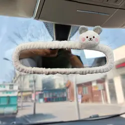 Adorable Bear Car Rearview Mirror Cover Cute Creative Korean Character Mirror Cartoon Reversing Decoration Female