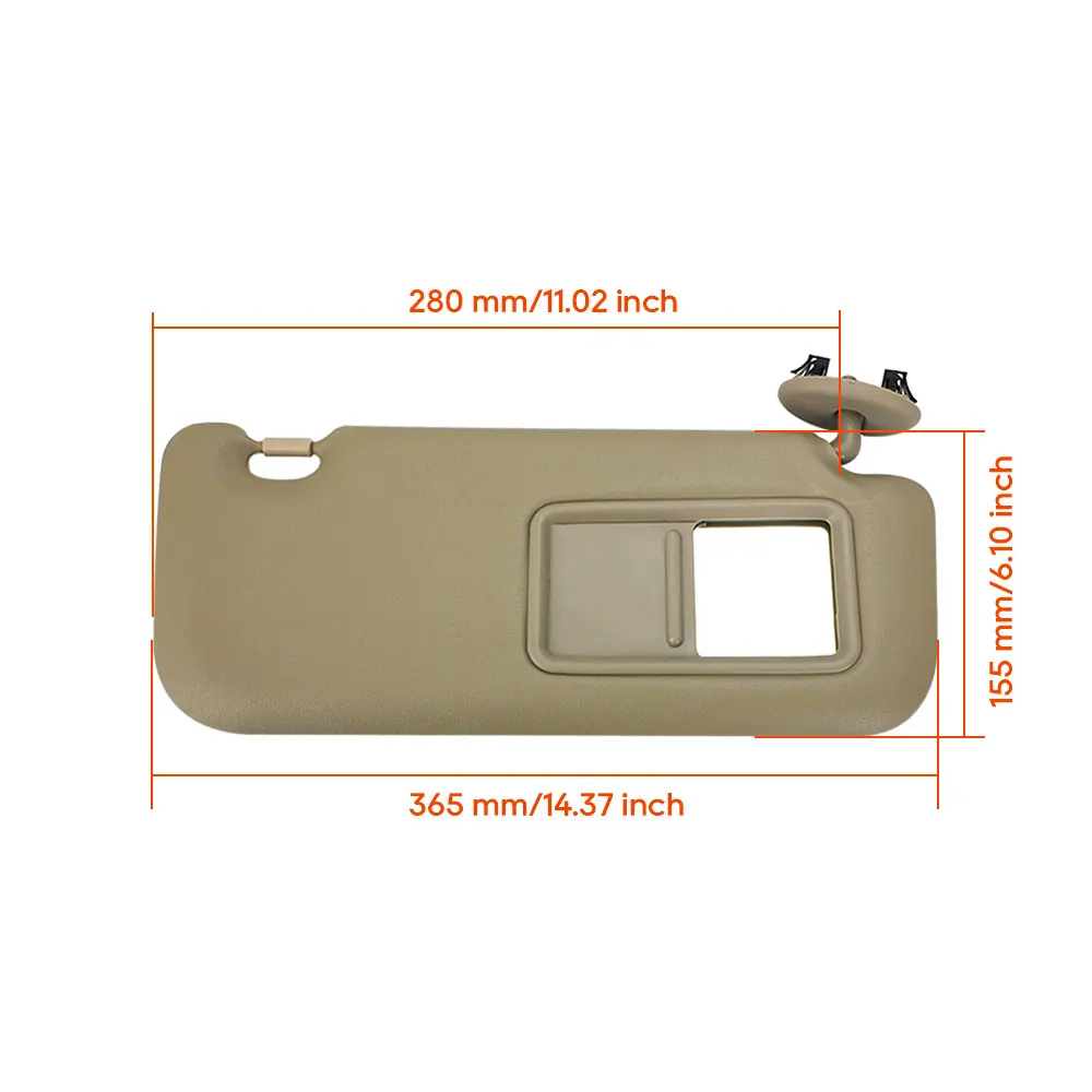 Car Interior Sun Visor With Mirror For Toyota Auris Corolla 2010 2011 2012 2013 Grey Beige Left Right Side Driver Passenger Side