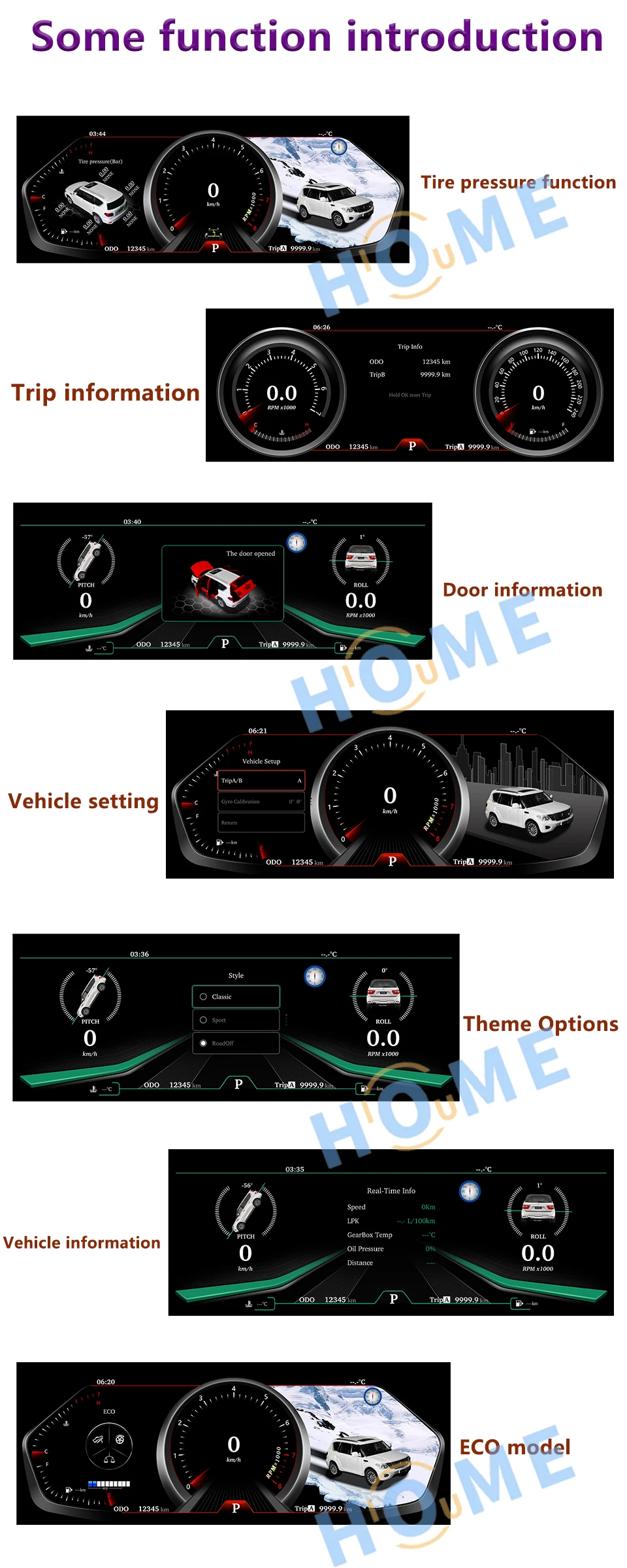 Digital Dashboard Panel Virtual Instrument Cluster CockPit LCD  Screen Speedometer For Nissan Patrol 2015-2019