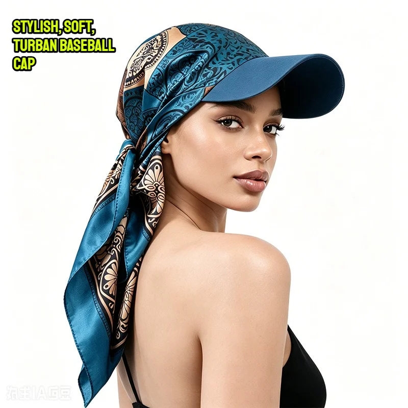Fashion Hot Selling Women's Printed Satin Turban Hat Summer Sunshade Casual Outdoor Soft Breathable Turban Hat Baseball Cap