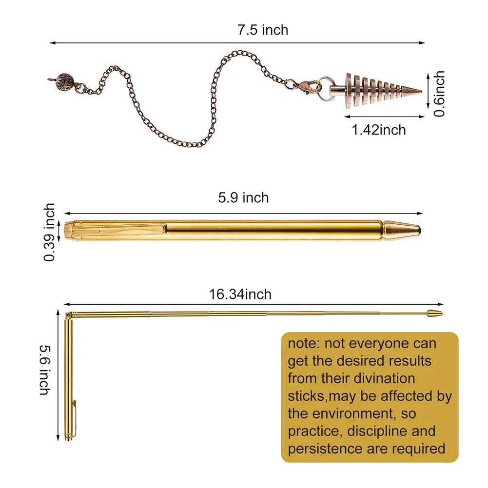 2pcs Copper Divining Rods With Dowsing Probe Pendulums For Healing And Water Divining Equipment Accessories ﻿