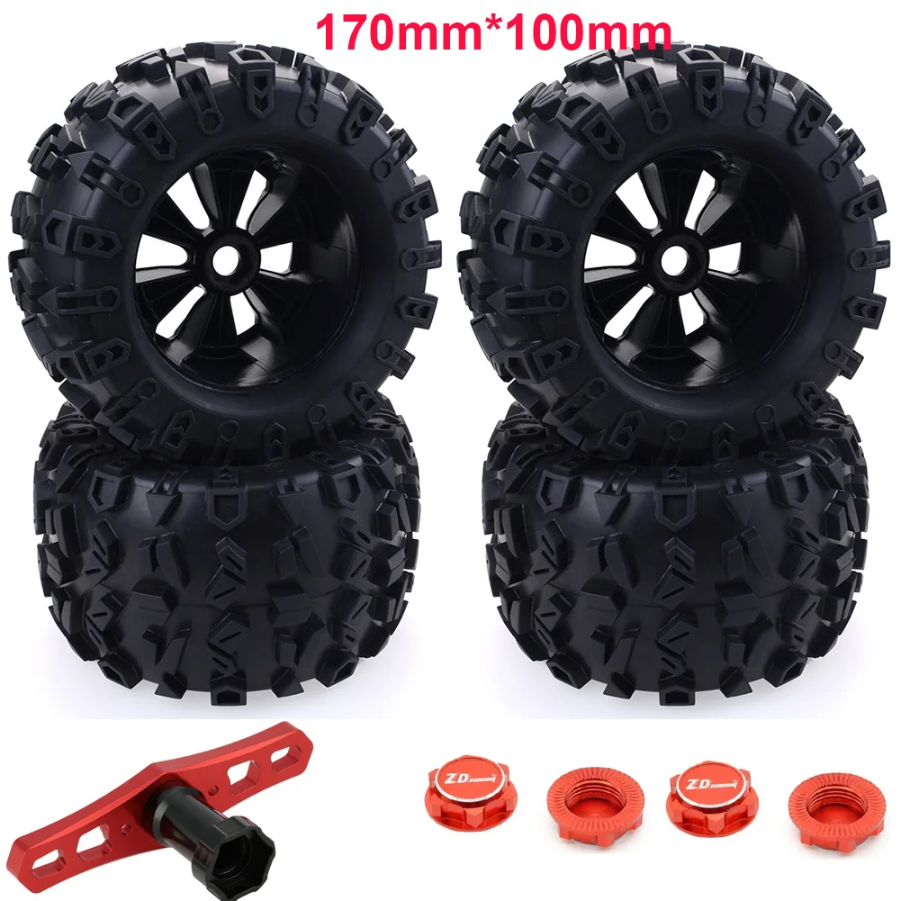 4 Stks/pak 1/8 Schaal 17Mm Hex Rc Truck Banden En Wielen Set Gelijmd Voor Traxxas Maxx Tmaxx E-Revo Revo 3.3, Jlb Cheetah Monster