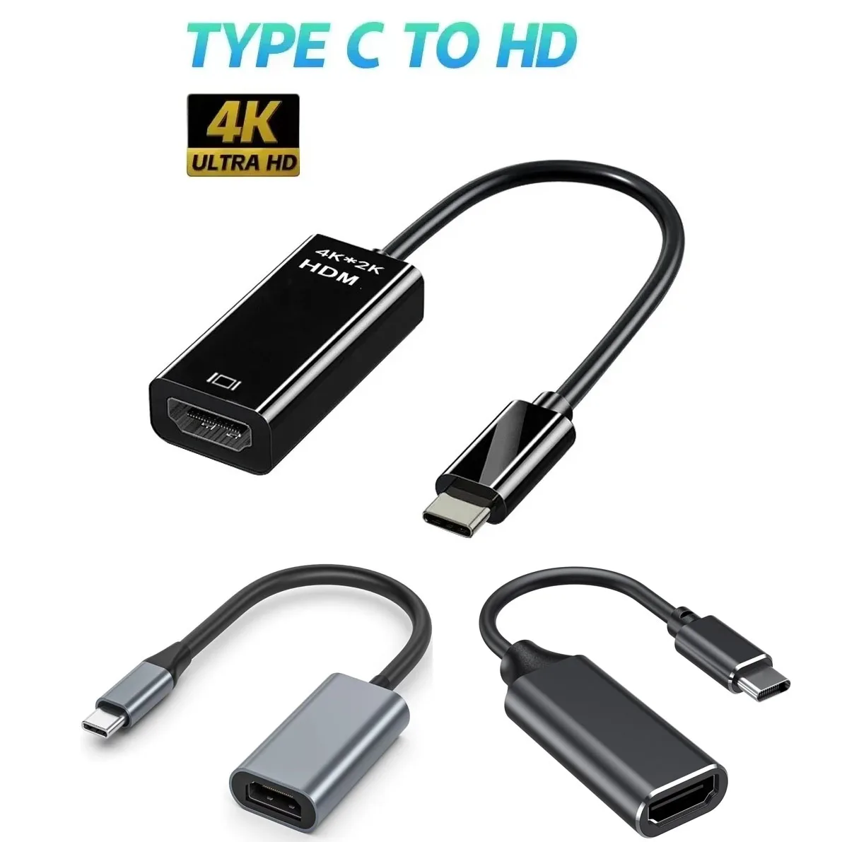 

4K 30Hz Type C to HDMI Adapter USB 3.1 HUB HDMI Converter Cable For iPhone 16 15 TV Converter For PC MacBook iPad Samsung Laptop