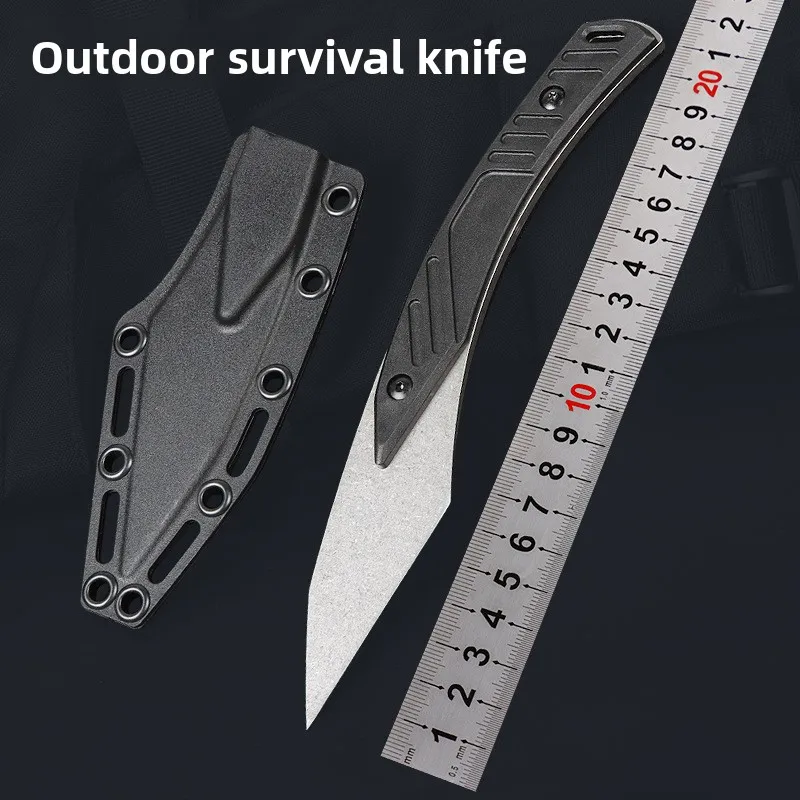 EDC Outdoor Small Straight Knife Camping Hiking Knife Survival with ABS Sheath Multi-Functional Integrated Pocket Knife - view 2