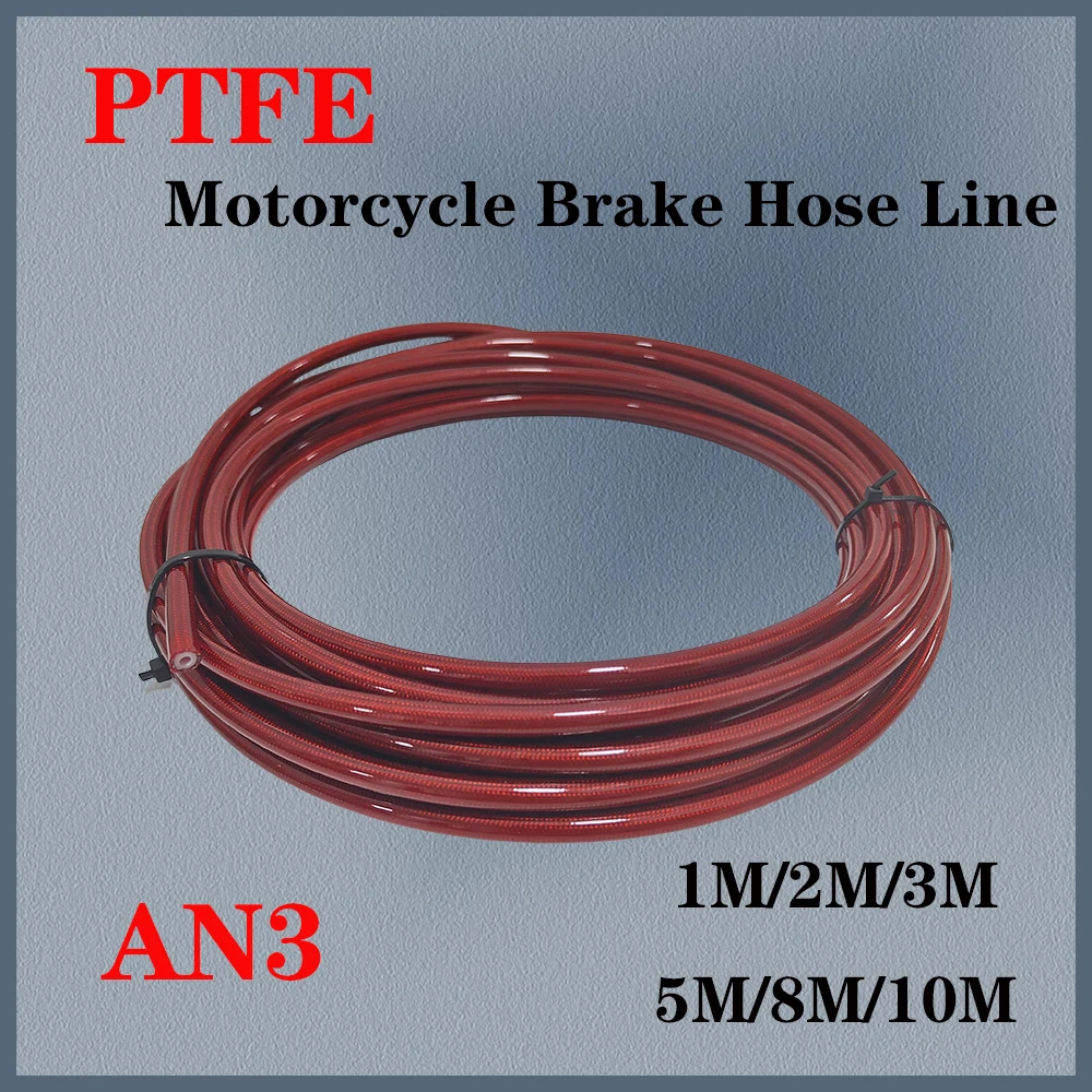 An3 ptfe trança de aço inoxidável pu motocicleta trançado tubo de óleo linha motocicleta universal corrida mangueira de freio hidráulico 1m ~ 10m