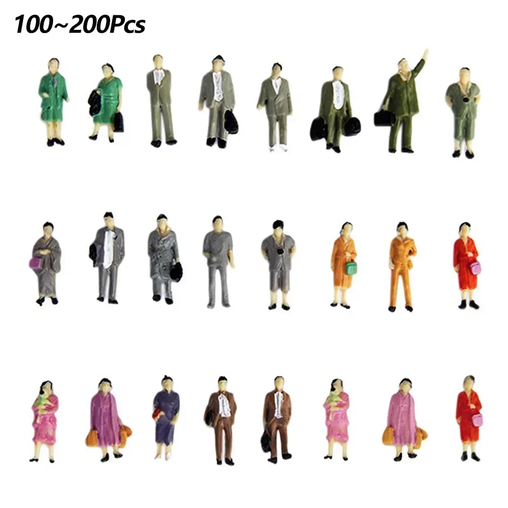 100/200pcs Evemodel Different Poses Model Trains 1:87 O Scale All Standing Painted Figures Passengers People Model Railway P4310