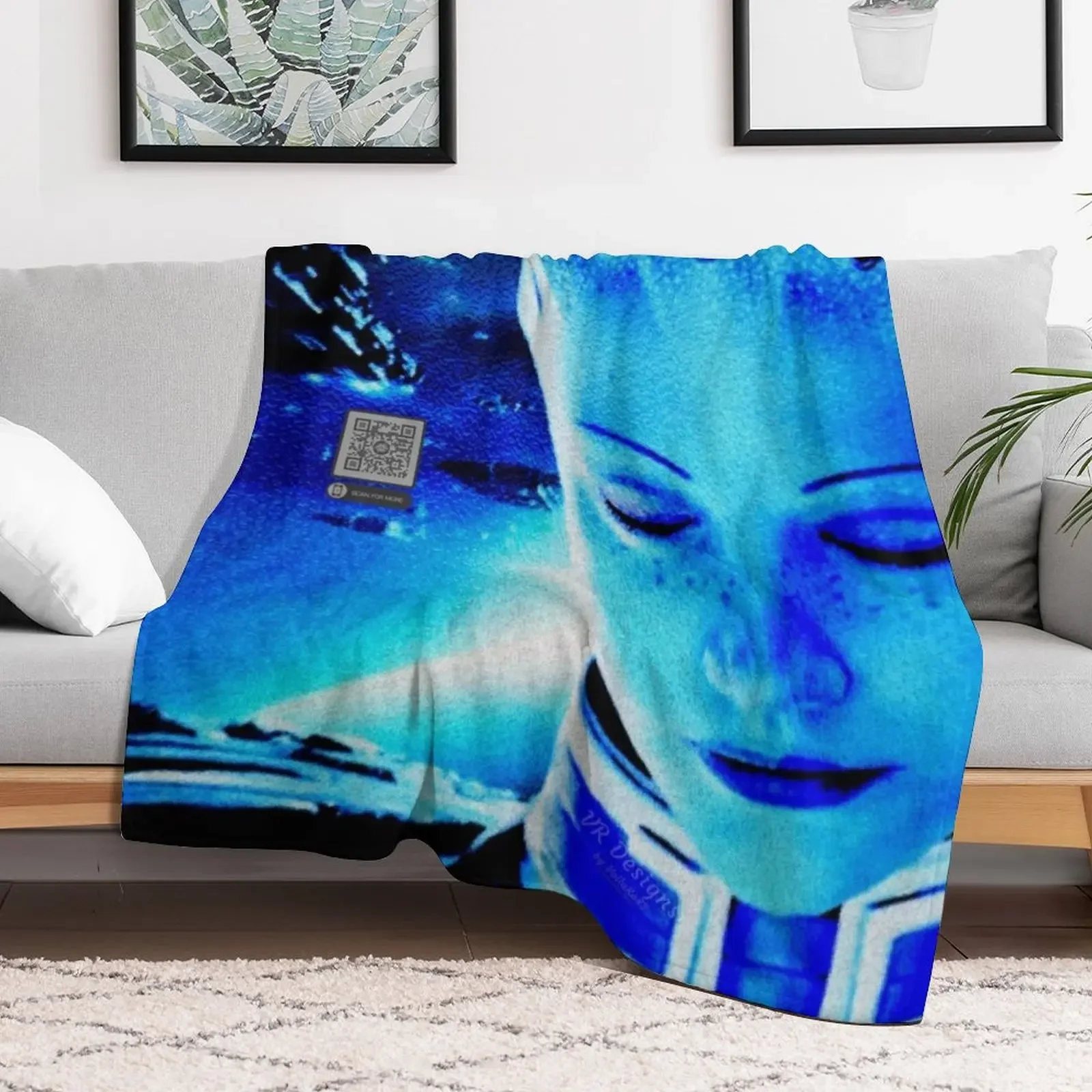 Mass Effect: Liara T'Soni Digital Glass Painting Throw Blanket Thin Furrys anime warm for winter Blankets