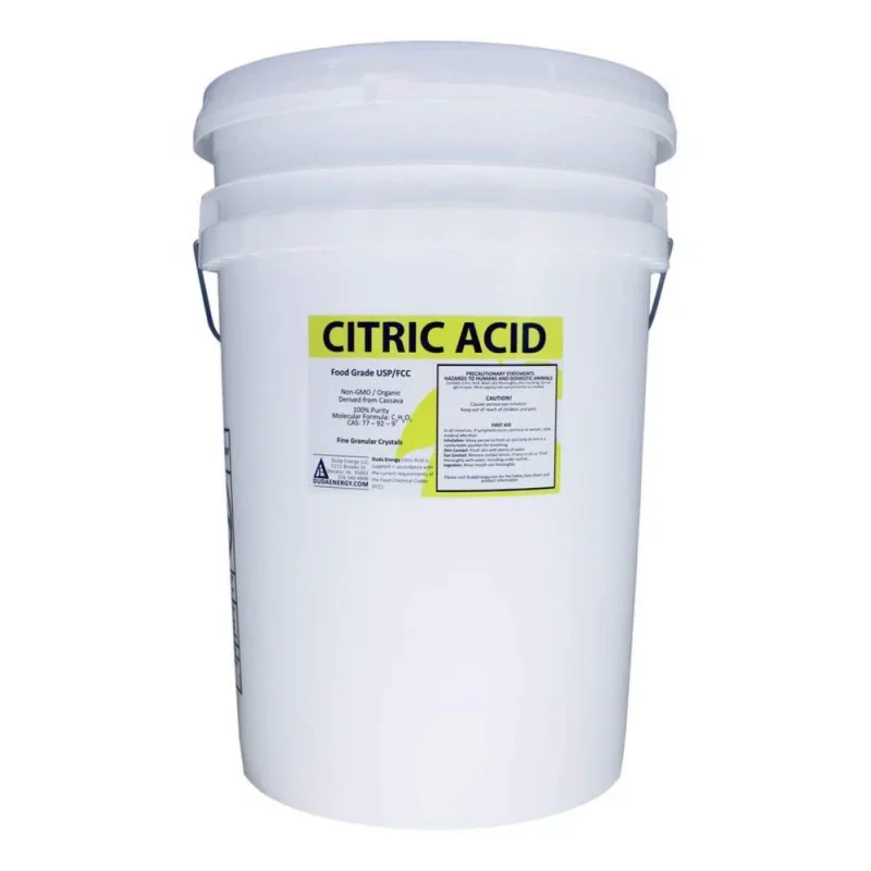 ca50 50 lb. Pail of Non-GMO Organic Citric, Food Grade FCC/USP, Anhydrous, Fine Granular