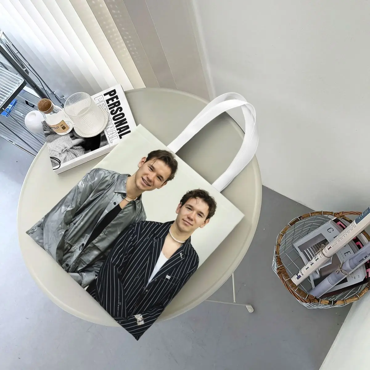 Marcus And Martinus Sweden Norway Eurovision Shopping Bags Canvas The Tote Bag Reusable for Ladies Shoulder Tote Travel Handbag