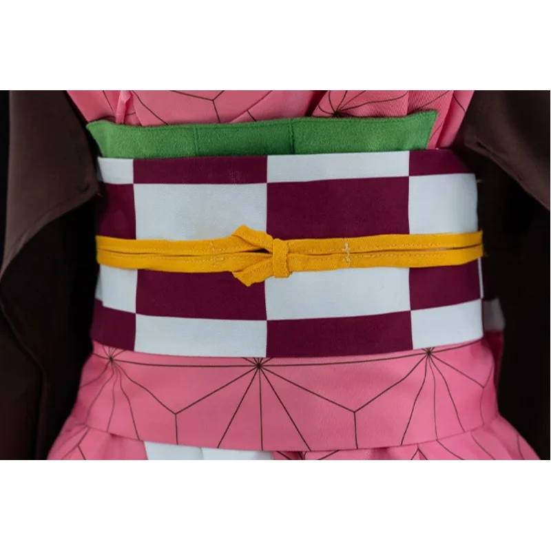 

CyHot Sale Anime Kamado Nezuko Cosplay Costume Sexy Kimono Clothes for Women Love Live Halloween Full Set with Headwear Stickers