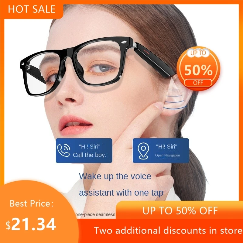 

Echowear Smart AI Translation Bluetooth Real-time Translation Over 100 Languages Listening To Music Making Calls Smart Glasses
