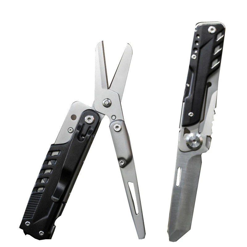 Aolacow Multifunctional Folding Scissors, Detachable Large Scissors, Outdoor Multi-Purpose Scissors Combination, Camping Emergen