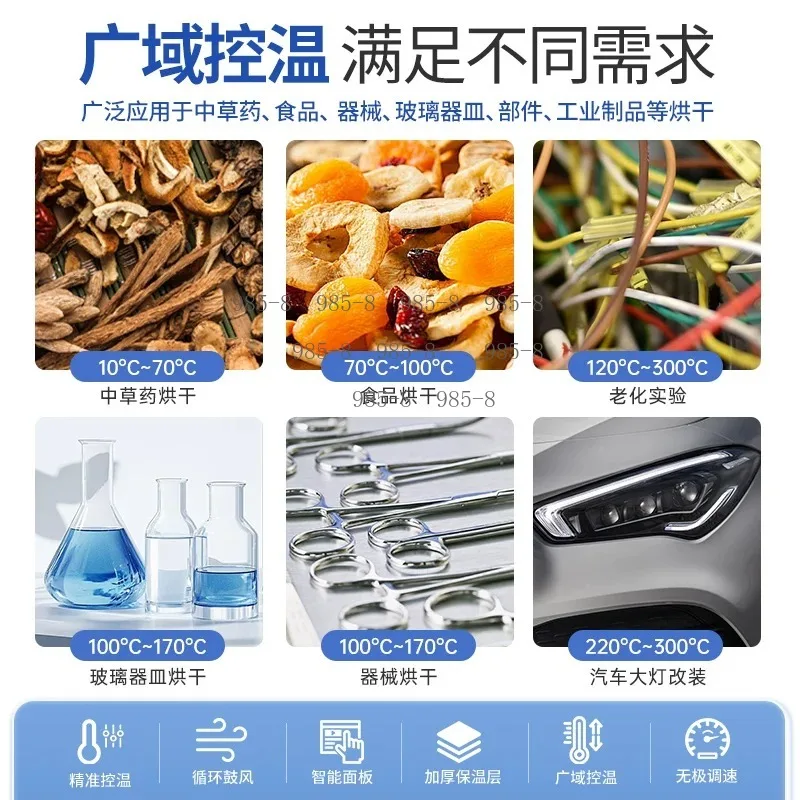 Electric Forced Air Drying Oven, Constant High Temp Lab Oven Industrial Dryer for Medical Herb Drying