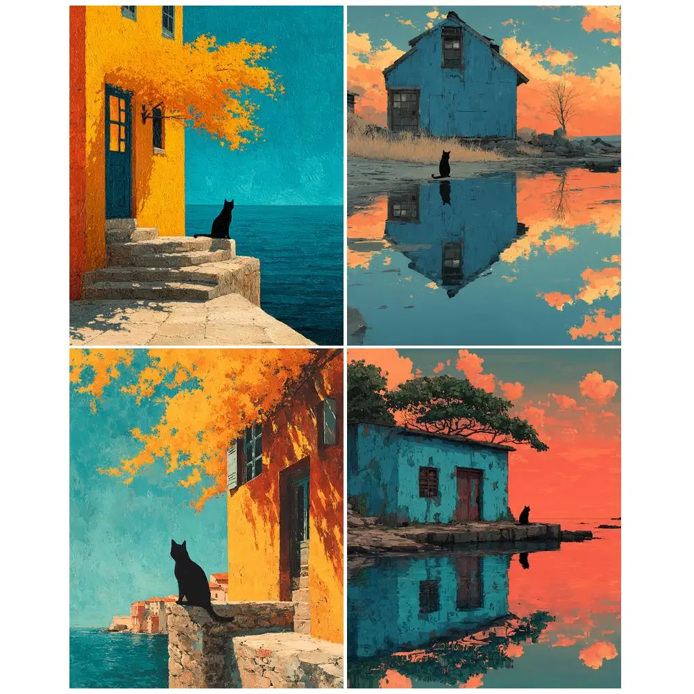 GATYZTORY Simple Painting By Numbers Paintings To Paint Drawing On Canvas landscape Picture Wall