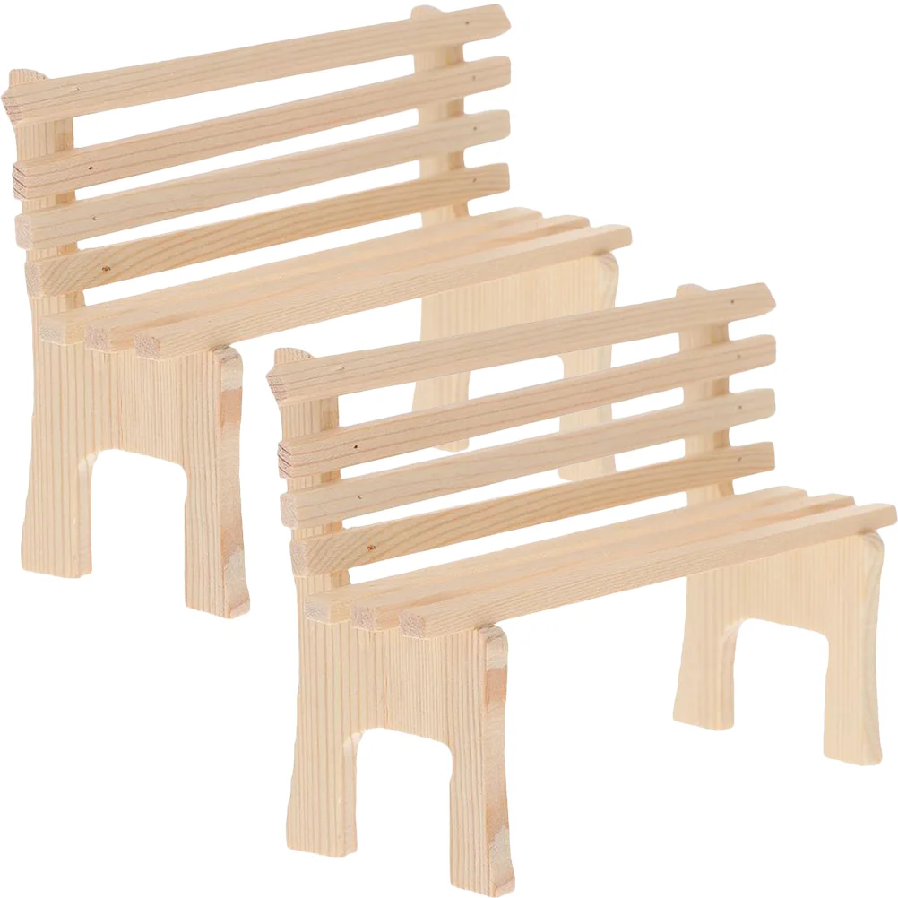 Outdoor Mini Bench House Decorations for Home Miniature Furniture Kit outside Toy Child