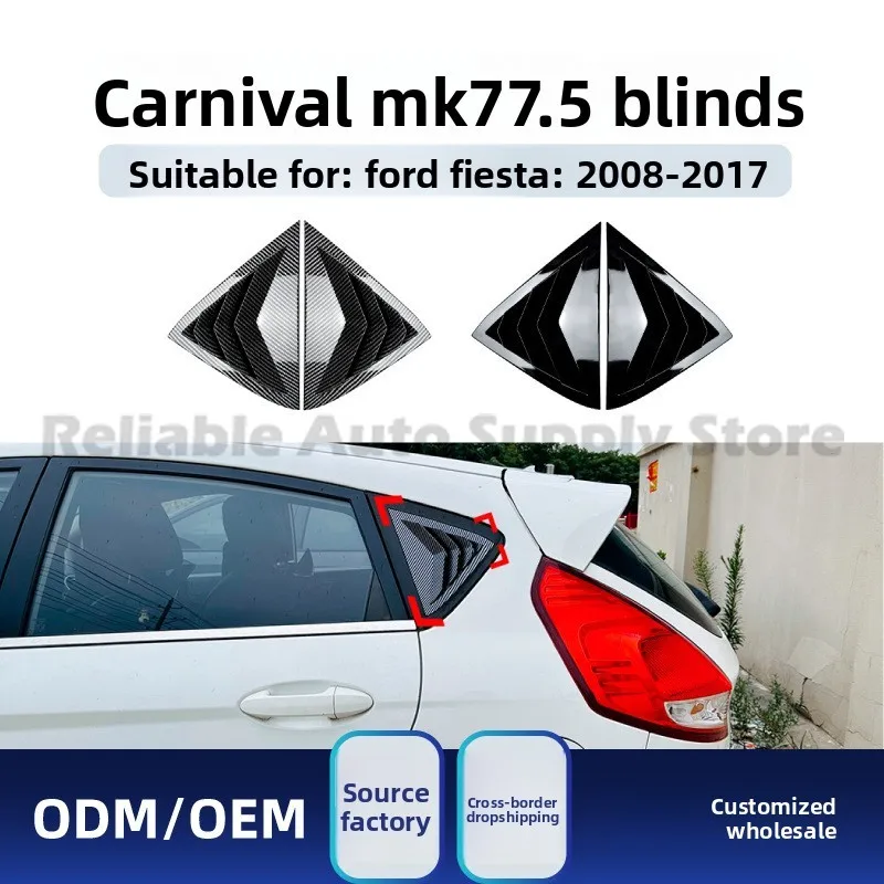

For Ford Fiesta MK7 7.5 2008-17 Triangular Louver Window Decal Sticker Car Modification Kit Stylish Upgrade