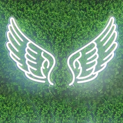 Angel Wings LED Neon Sign Acrylic Wall Art Light Home Party Wedding Night Light Birthday Glowing Model Props Decor