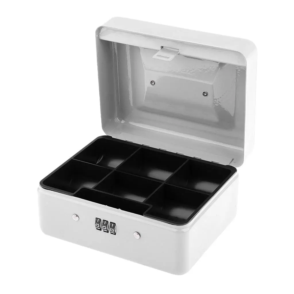 Caja de seguridad con llave Bloqueable, estuche de viaje portátil, almacenamiento de joyas de Metal sólido para dinero