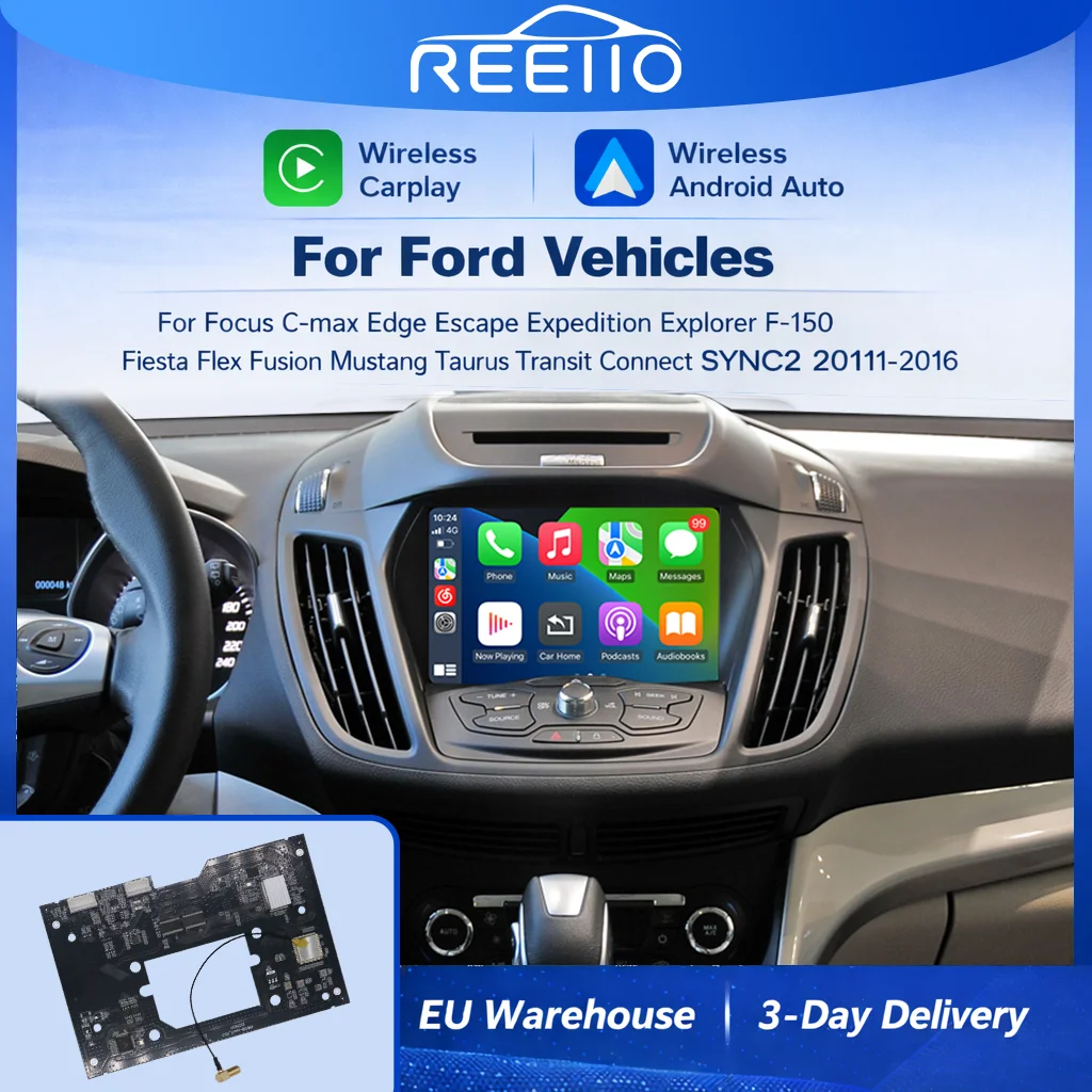 Módulo de Actualización Decodificador para Sistema Ford Sync2 Explorer Focus Fiesta C-max Edge F150 Fusion Taurus, CarPlay Inalámbrico y Android Auto