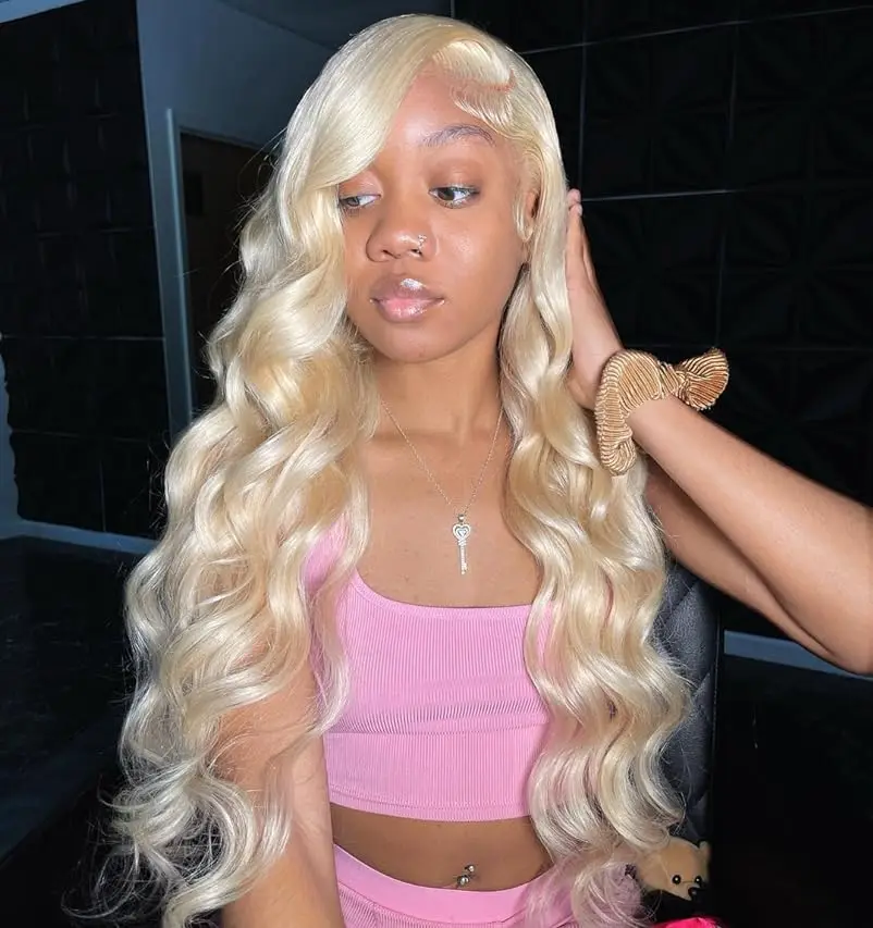 

30 38 inches 13x6 bodywave 613 Honey Blonde HD Lace Frontal Wigs Human hair 13x4 Brazilian Colored Frontal Wig For Women on sale